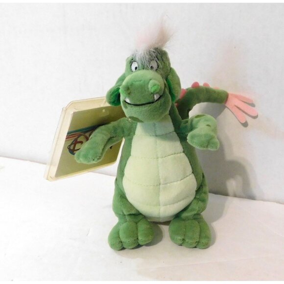 Disney Store Elliott Pete's Dragon Mini Bean Bag Plush 8” Green Pink Wings Tags - Picture 1 of 7
